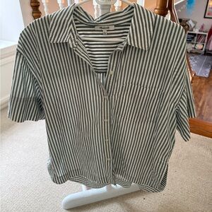 Madewell blue and White Striped Button Down Shirt